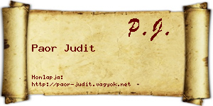 Paor Judit névjegykártya